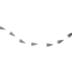 LED Lighted Battery Operated Silver Mini Sisal Tree Christmas Garland - 6.5' - Warm White Lights