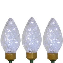 LED Lighted C9 Style Christmas Pathway Lawn Stakes - 3 ft - Clear - 3-Count