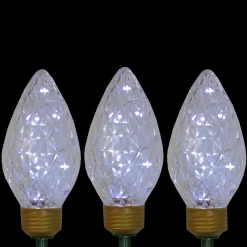 LED Lighted C9 Style Christmas Pathway Lawn Stakes - 3 ft - Clear - 3-Count