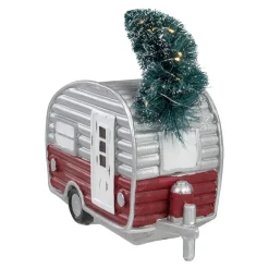 LED Lighted Camper with Pine Bough Christmas Decoration - 8.5