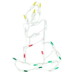 LED Lighted Candle Christmas Window Silhouette Decoration - 12" - Multi Lights