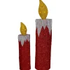 LED Lighted Candles Outdoor Christmas Decorations - 22.75" - Red - Set of 2