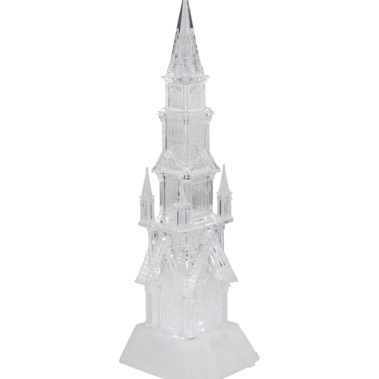 LED Lighted Castle Acrylic Christmas Decoration - 17.5"