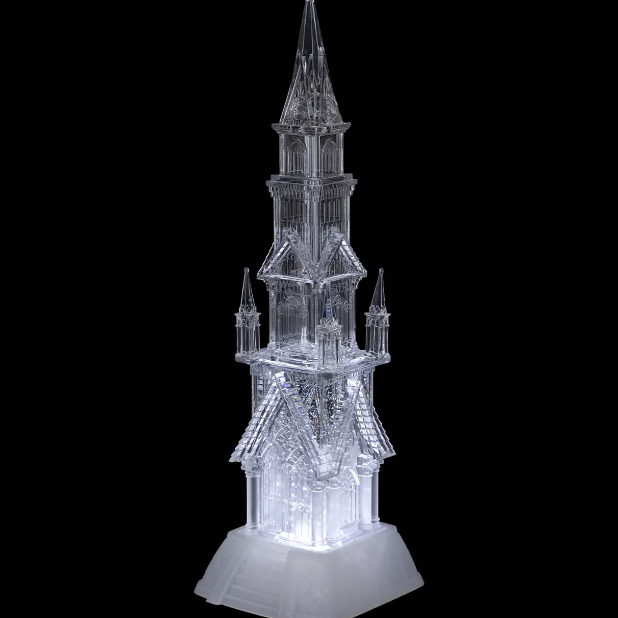 LED Lighted Castle Acrylic Christmas Decoration - 17.5"