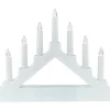 LED Lighted Christmas Candelabra Bridge - White Base - 13"