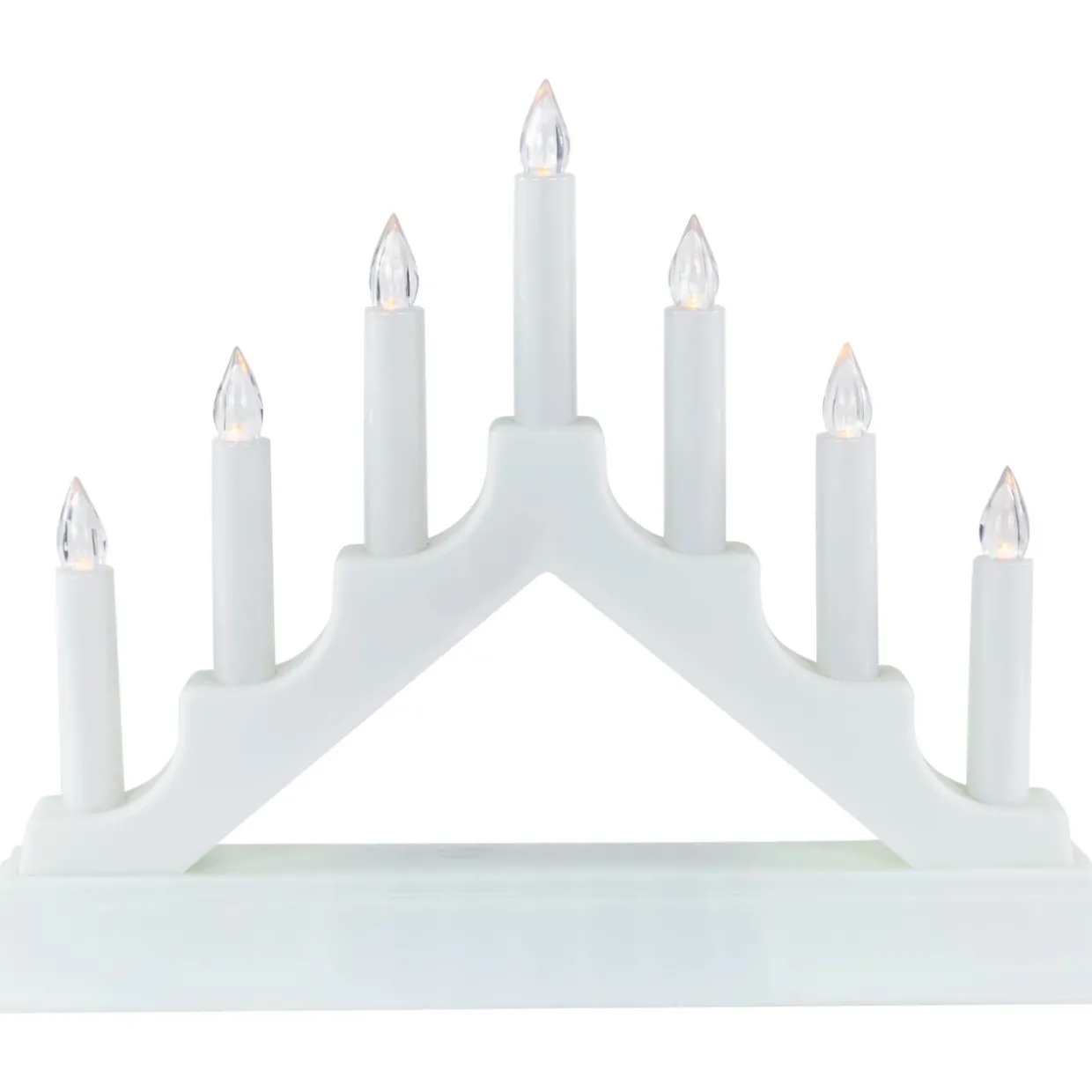 LED Lighted Christmas Candelabra Bridge - White Base - 13"