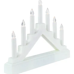 LED Lighted Christmas Candelabra Bridge - White Base - 13