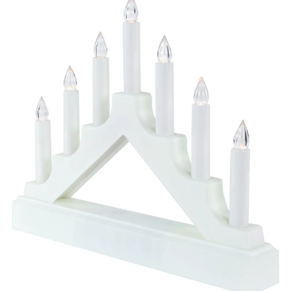 LED Lighted Christmas Candelabra Bridge - White Base - 13"