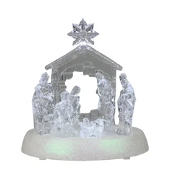 LED Lighted Christmas Nativity Scene - 7.5" - Pure White