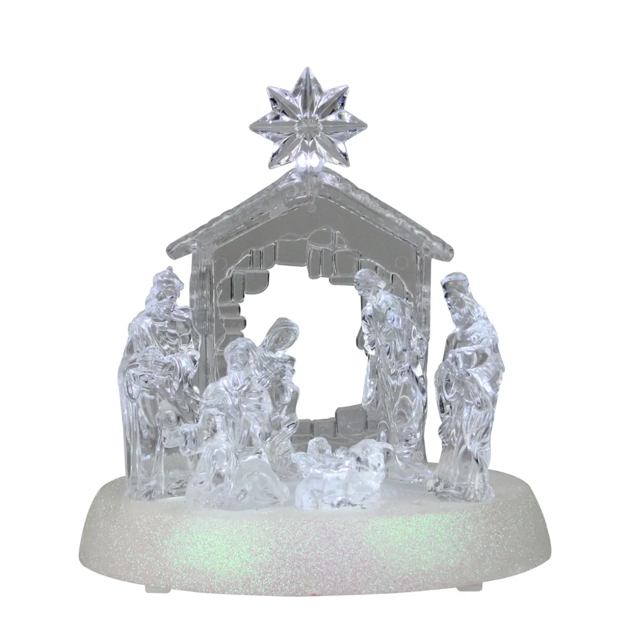 LED Lighted Christmas Nativity Scene - 7.5" - Pure White