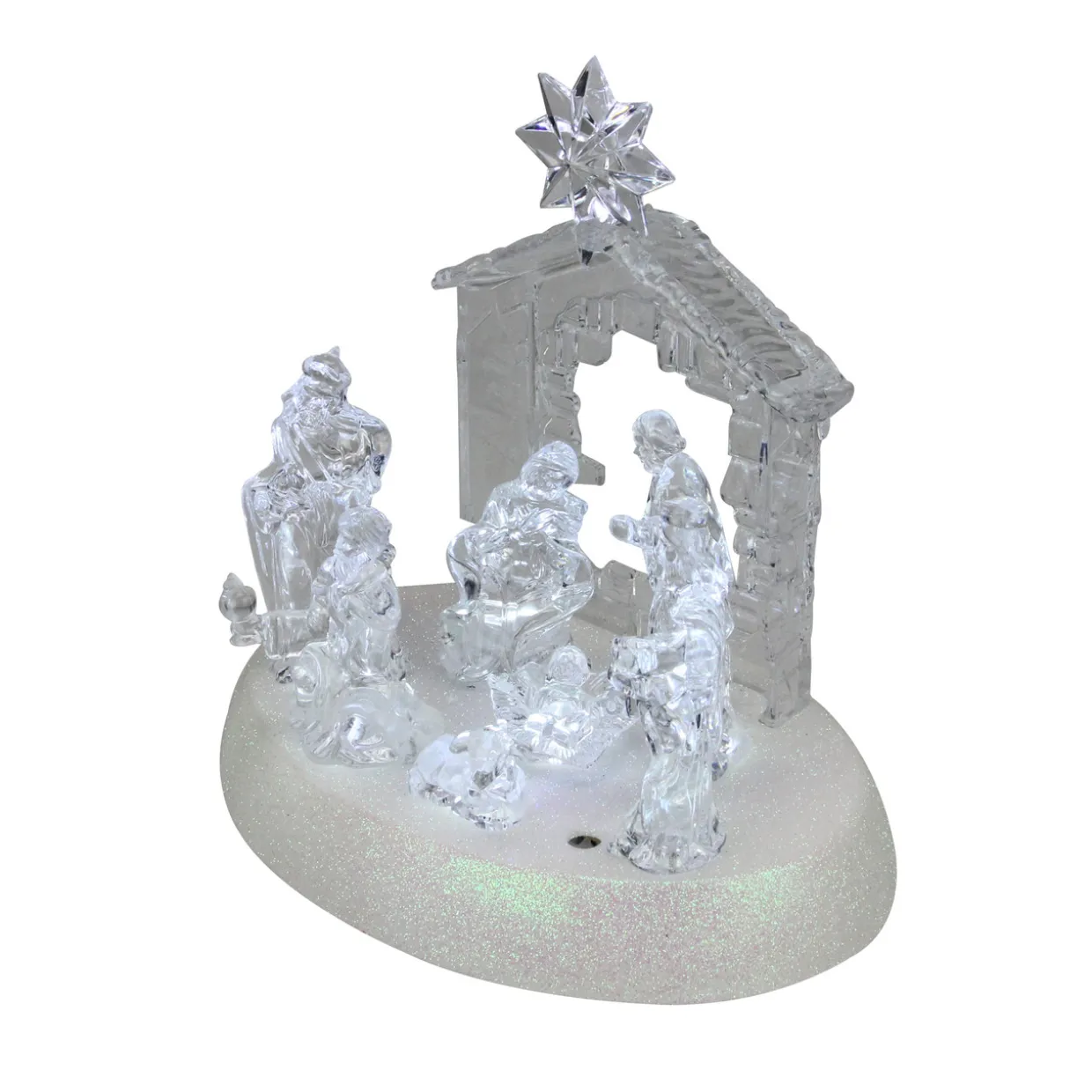 LED Lighted Christmas Nativity Scene - 7.5" - Pure White