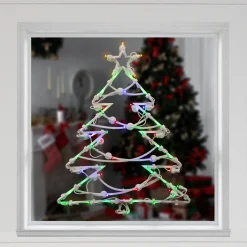 LED Lighted Christmas Tree Window Silhouette Decoration - 16