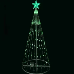 LED Lighted Christmas Tree Show Cone Outdoor Decoration - 4' - Green