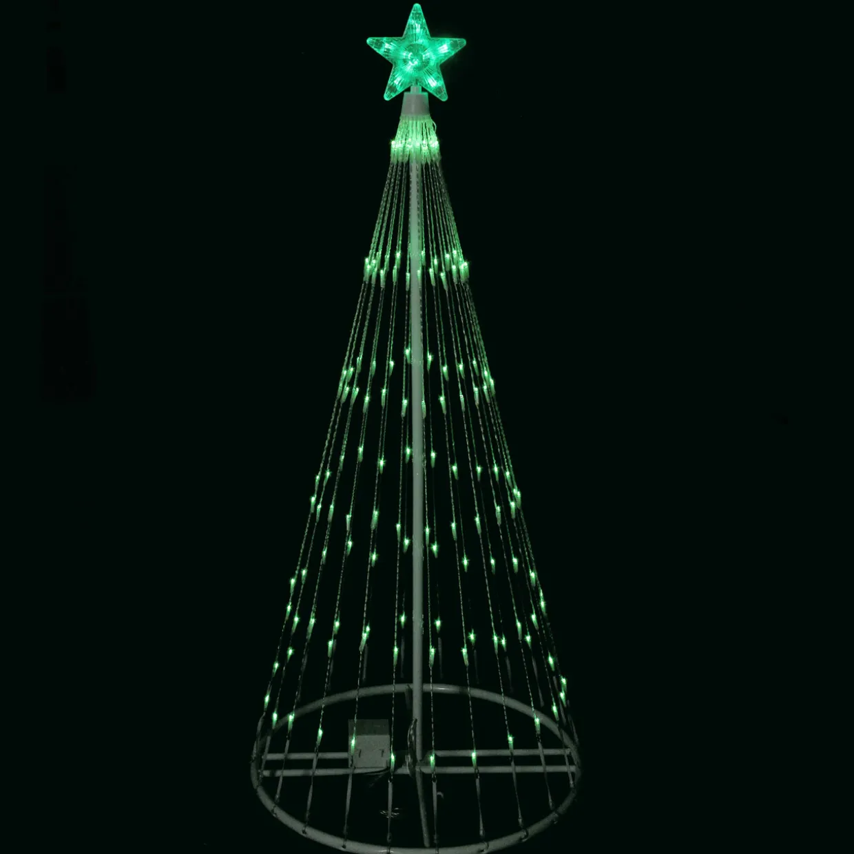 LED Lighted Christmas Tree Show Cone Outdoor Decoration - 4' - Green