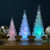LED Lighted Color Changing Acrylic Christmas Tree Decorations - 8.5" - Set of 3