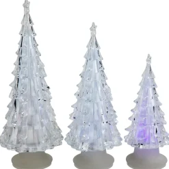LED Lighted Color Changing Acrylic Christmas Tree Decorations - 8.5