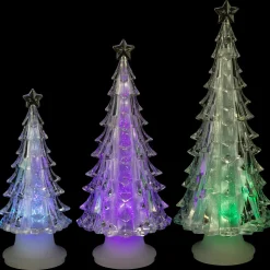 LED Lighted Color Changing Acrylic Christmas Tree Decorations - 8.5