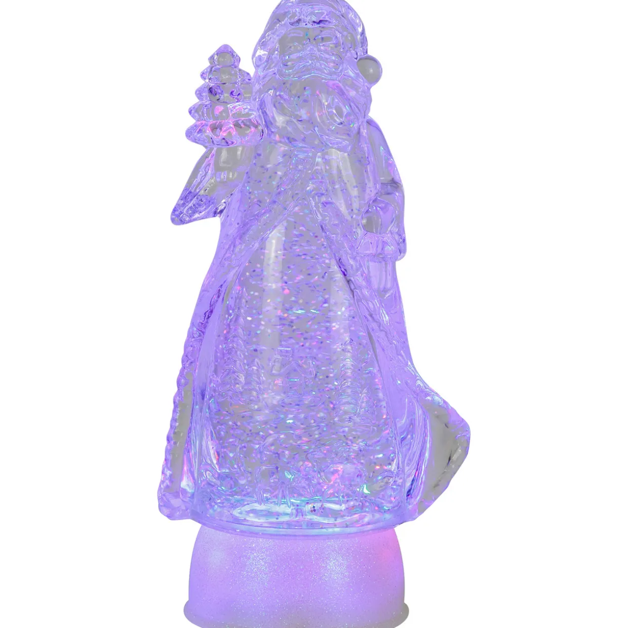 LED Lighted Color Changing Acrylic Santa Claus Christmas Decoration - 10"