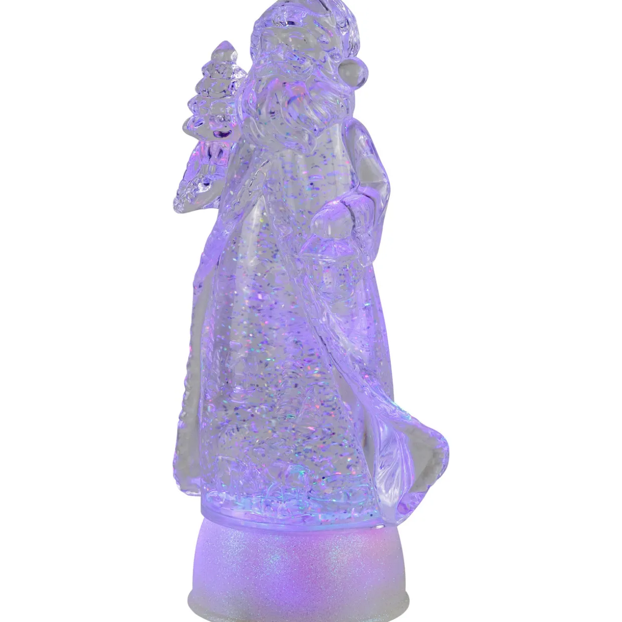 LED Lighted Color Changing Acrylic Santa Claus Christmas Decoration - 10"