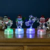 LED Lighted Color Changing Snowmen Acrylic Christmas Decorations - 4.25" - Set of 4
