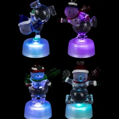 LED Lighted Color Changing Snowmen Acrylic Christmas Decorations - 4.25