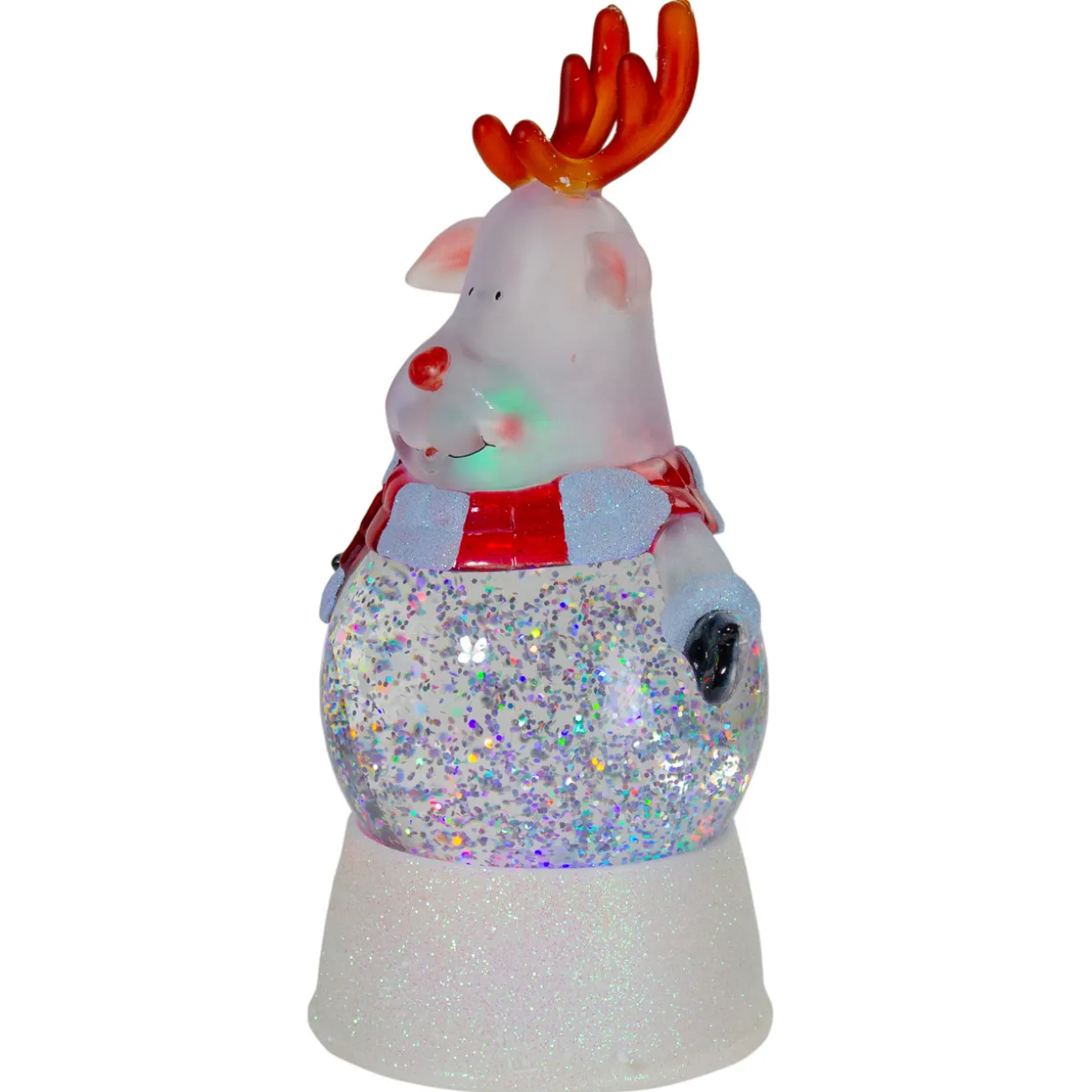 LED Lighted Color Changing Reindeer Christmas Snow Globe - 8"