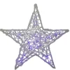 LED Lighted Color Changing Spun Glass Hanging Star Christmas Decoration - 24"