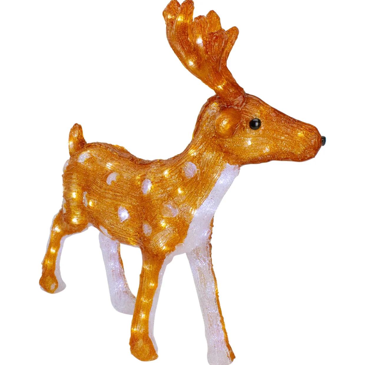 LED Lighted Commercial Grade Acrylic Reindeer Outdoor Christmas Decoration - 24" - Warm White
