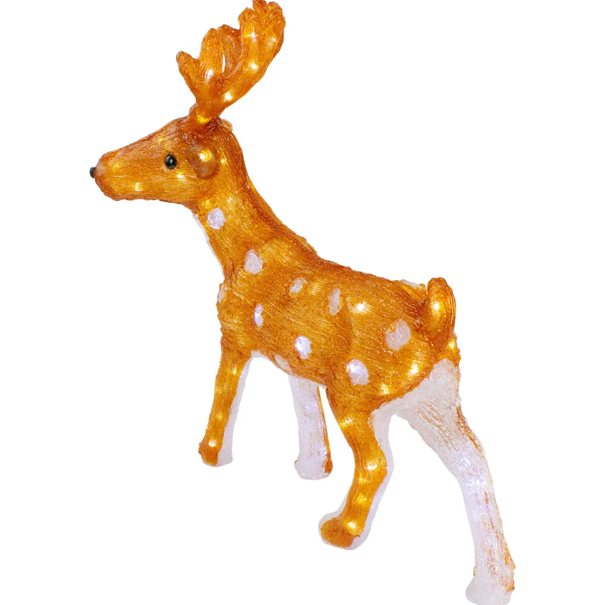 LED Lighted Commercial Grade Acrylic Reindeer Outdoor Christmas Decoration - 24" - Warm White