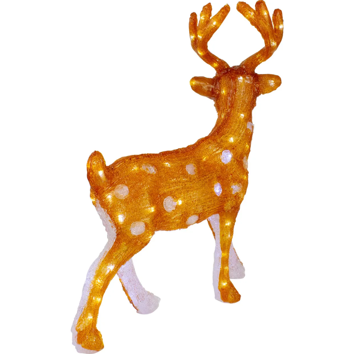 LED Lighted Commercial Grade Acrylic Reindeer Outdoor Christmas Decoration - 24" - Warm White