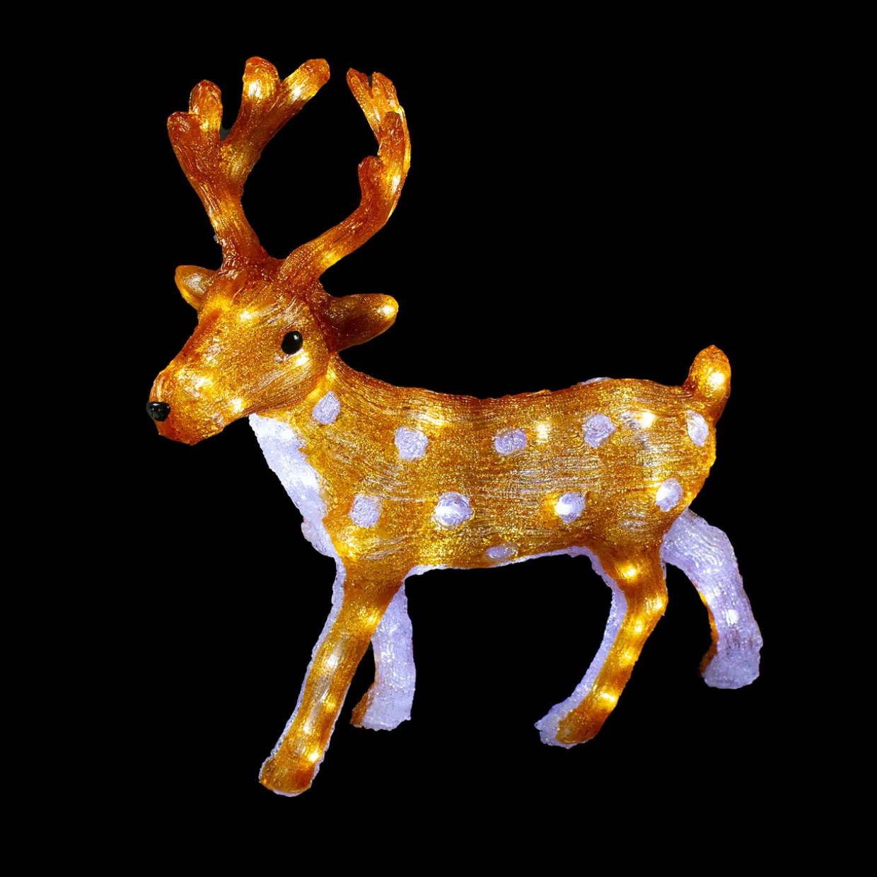 LED Lighted Commercial Grade Acrylic Reindeer Outdoor Christmas Decoration - 24" - Warm White