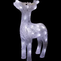 LED Lighted Commercial Grade Acrylic Reindeer Outdoor Christmas Decoration - 15" - Pure White Lights