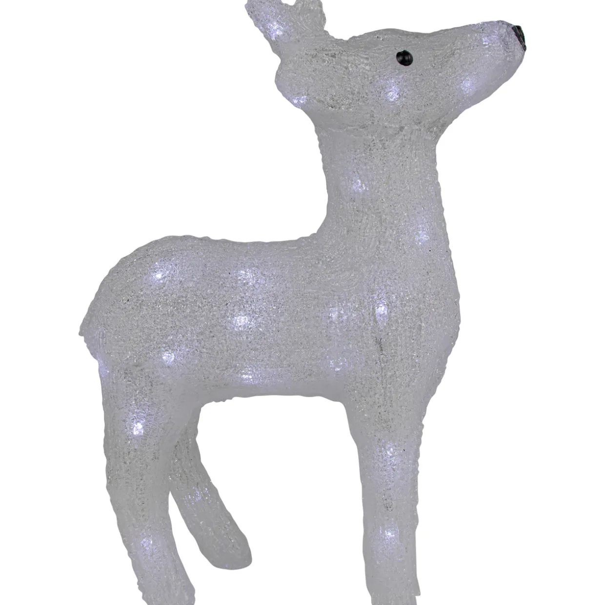 LED Lighted Commercial Grade Acrylic Reindeer Outdoor Christmas Decoration - 15" - Pure White Lights