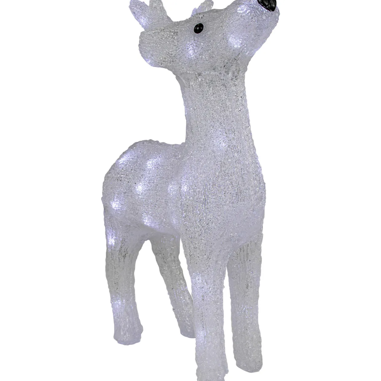 LED Lighted Commercial Grade Acrylic Reindeer Outdoor Christmas Decoration - 15" - Pure White Lights