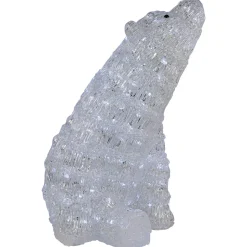 LED Lighted Commercial Grade Acrylic Polar Bear Outdoor Christmas Decoration - 18.5