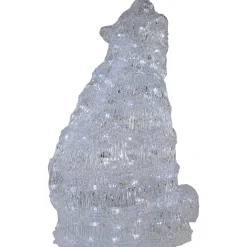 LED Lighted Commercial Grade Acrylic Polar Bear Outdoor Christmas Decoration - 18.5