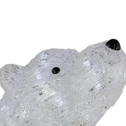LED Lighted Commercial Grade Acrylic Polar Bear Outdoor Christmas Decoration - 18.5