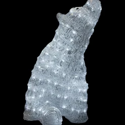 LED Lighted Commercial Grade Acrylic Polar Bear Outdoor Christmas Decoration - 18.5