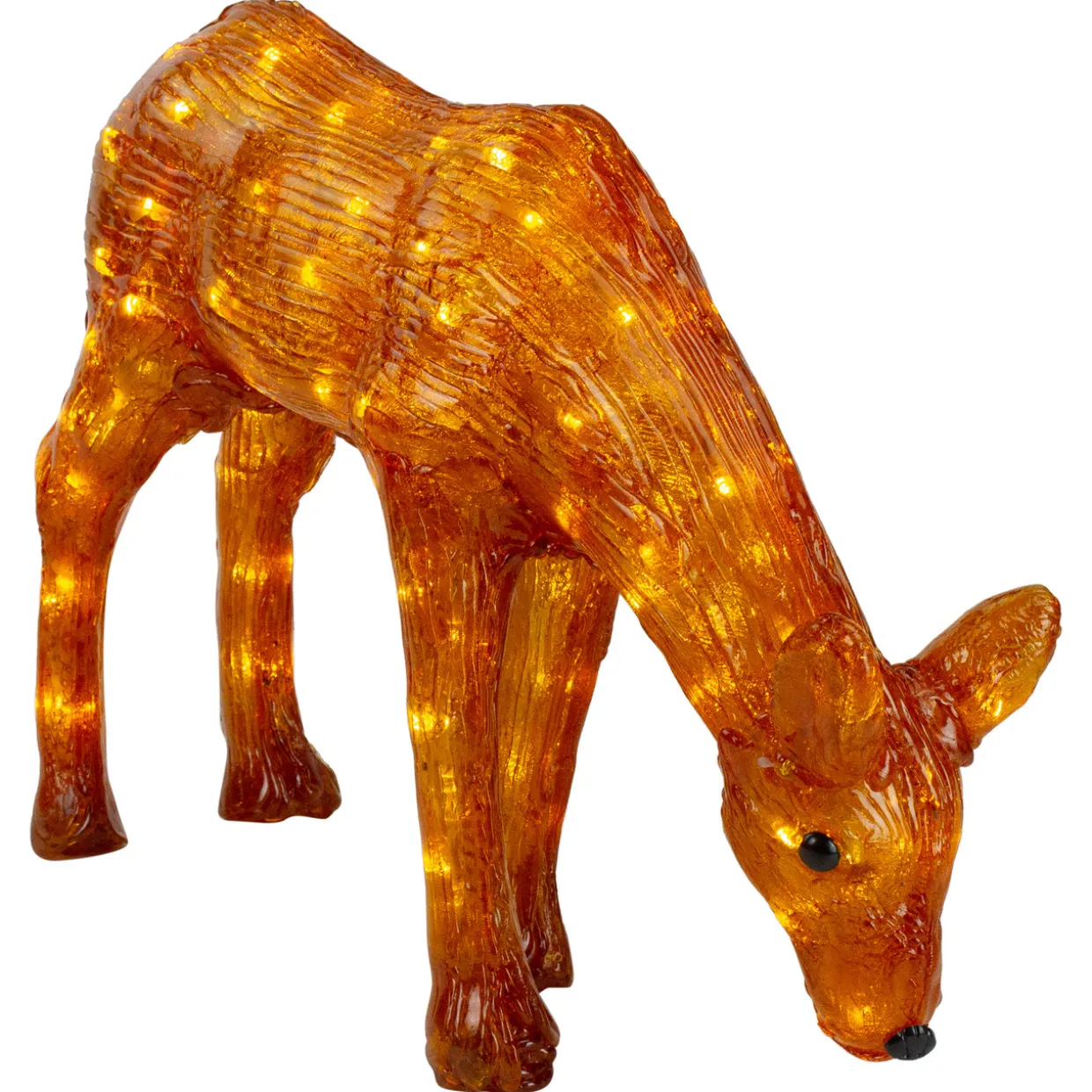 LED Lighted Commercial Grade Acrylic Reindeer Outdoor Christmas Decoration - 22" - Warm White Lights