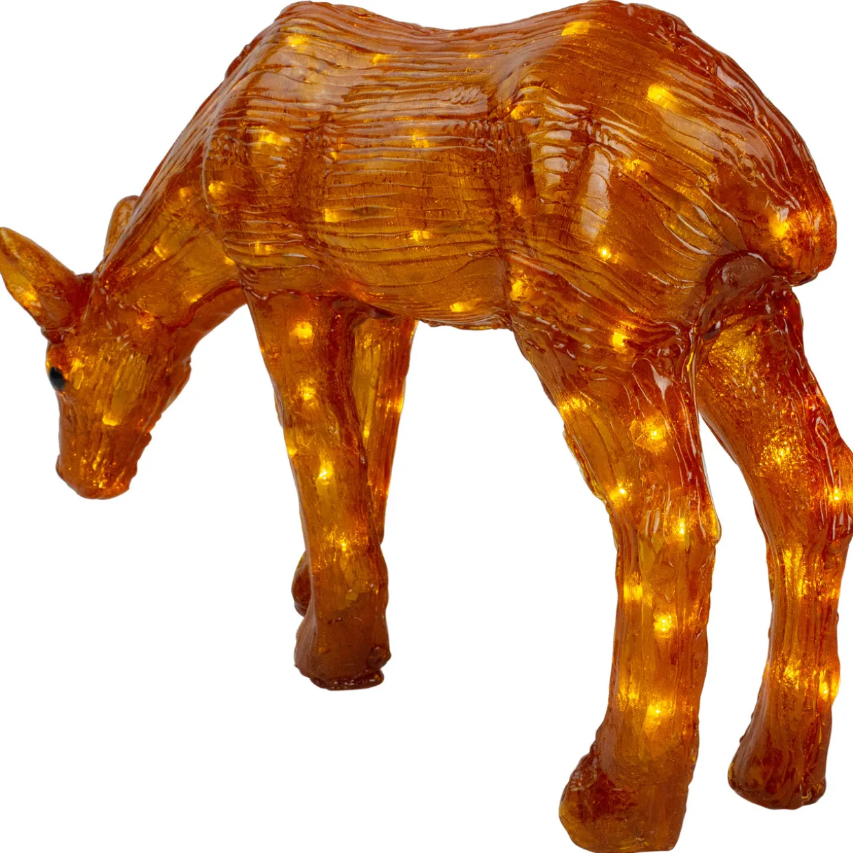 LED Lighted Commercial Grade Acrylic Reindeer Outdoor Christmas Decoration - 22" - Warm White Lights