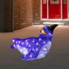 LED Lighted Commercial Grade Acrylic Swimming Penguin Outdoor Christmas Decoration - 16" - Pure White Lights
