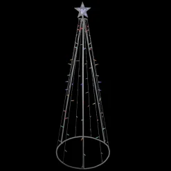 LED Lighted Cone Tree Outdoor Christmas Decoration - 6' - Multi Lights