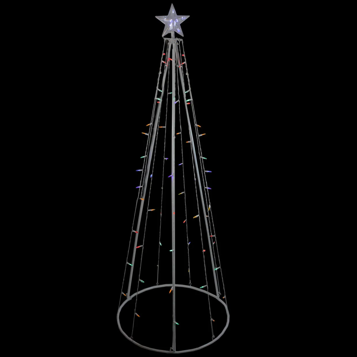 LED Lighted Cone Tree Outdoor Christmas Decoration - 6' - Multi Lights