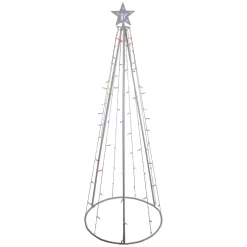 LED Lighted Cone Tree Outdoor Christmas Decoration - 6' - Multi Lights