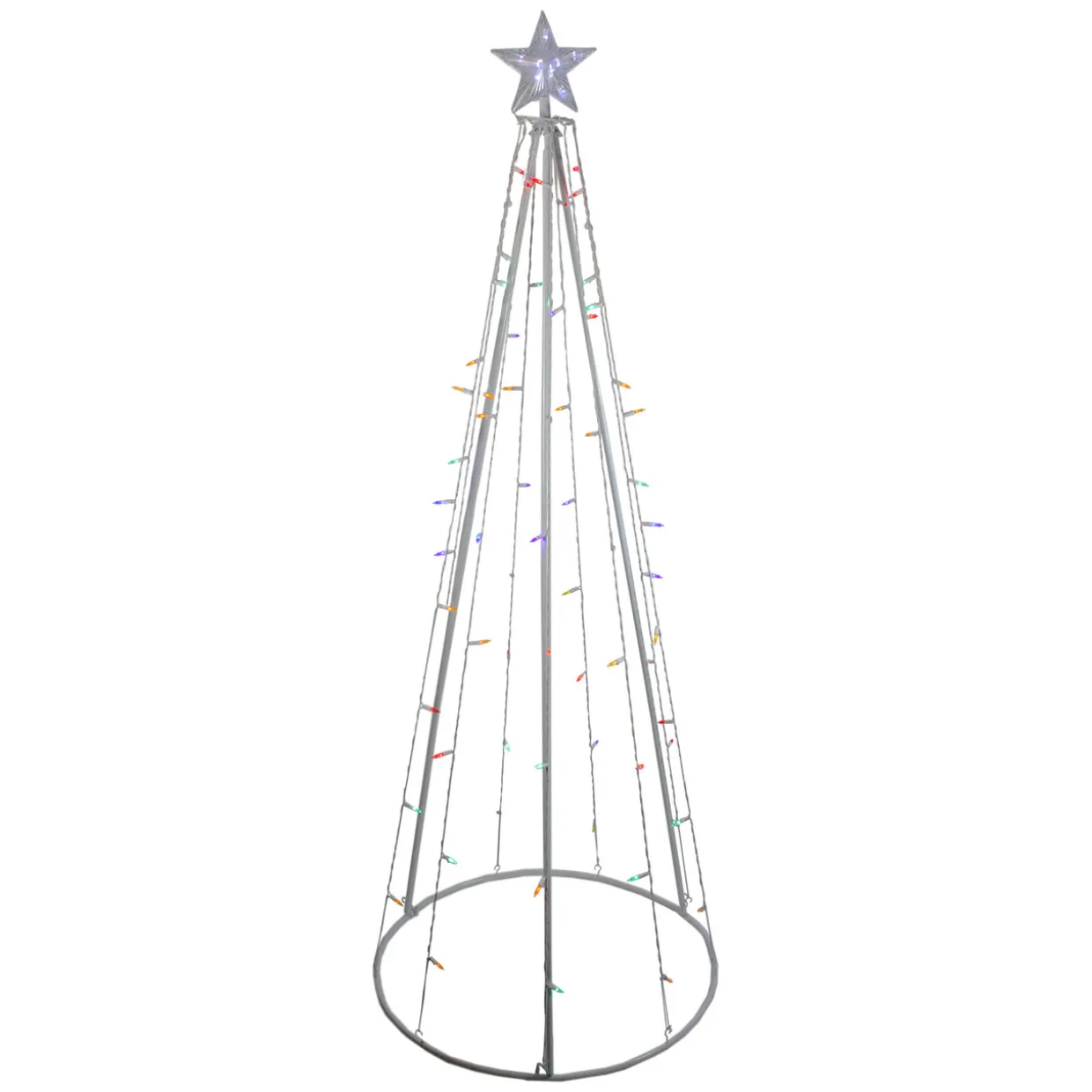 LED Lighted Cone Tree Outdoor Christmas Decoration - 6' - Multi Lights