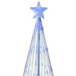 LED Lighted Cone Tree with Star Outdoor Christmas Decoration - 4' - Blue Lights