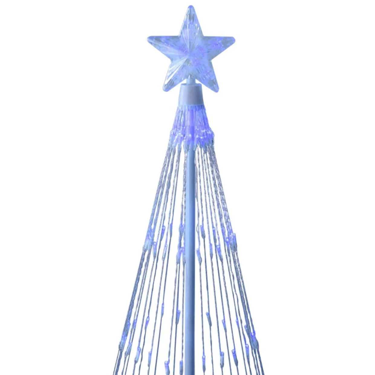 LED Lighted Cone Tree with Star Outdoor Christmas Decoration - 4' - Blue Lights