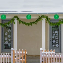 LED Lighted Crystal Sphere Outdoor Christmas Decoration - 6" - Green