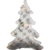 LED Lighted 2D Tinsel and Pine Christmas Tree Decoration - 27.5"
