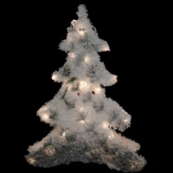 LED Lighted 2D Tinsel and Pine Christmas Tree Decoration - 27.5
